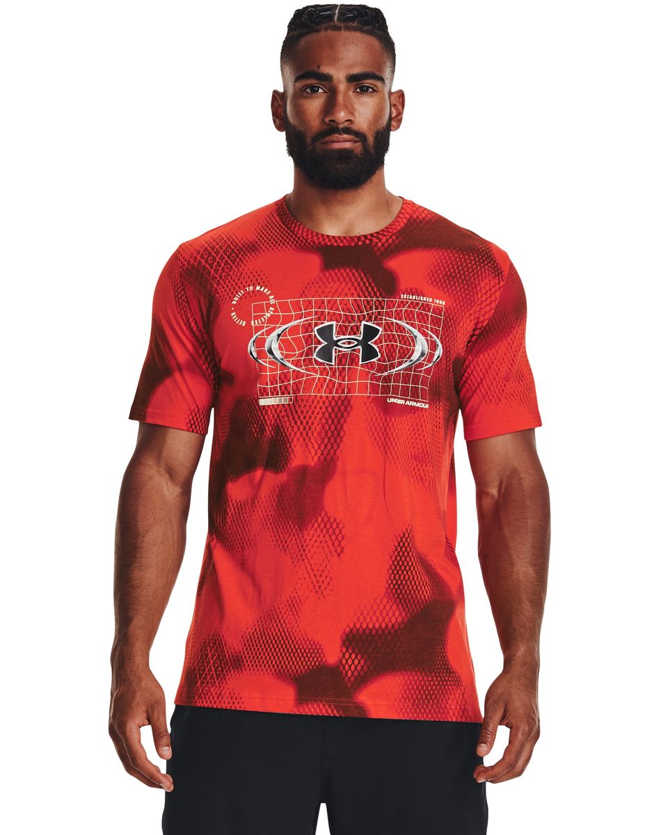 UA Football All Over Print Metal Logo Men's Short Sleeve 7