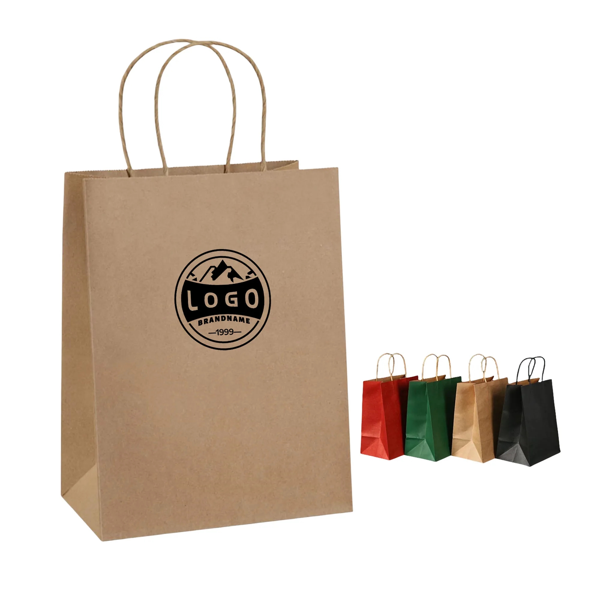 Multiple Color Kraft Paper Bag With Handle 5