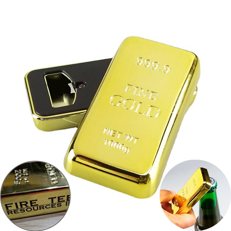 Gold Bar Magnet Bottle Opener