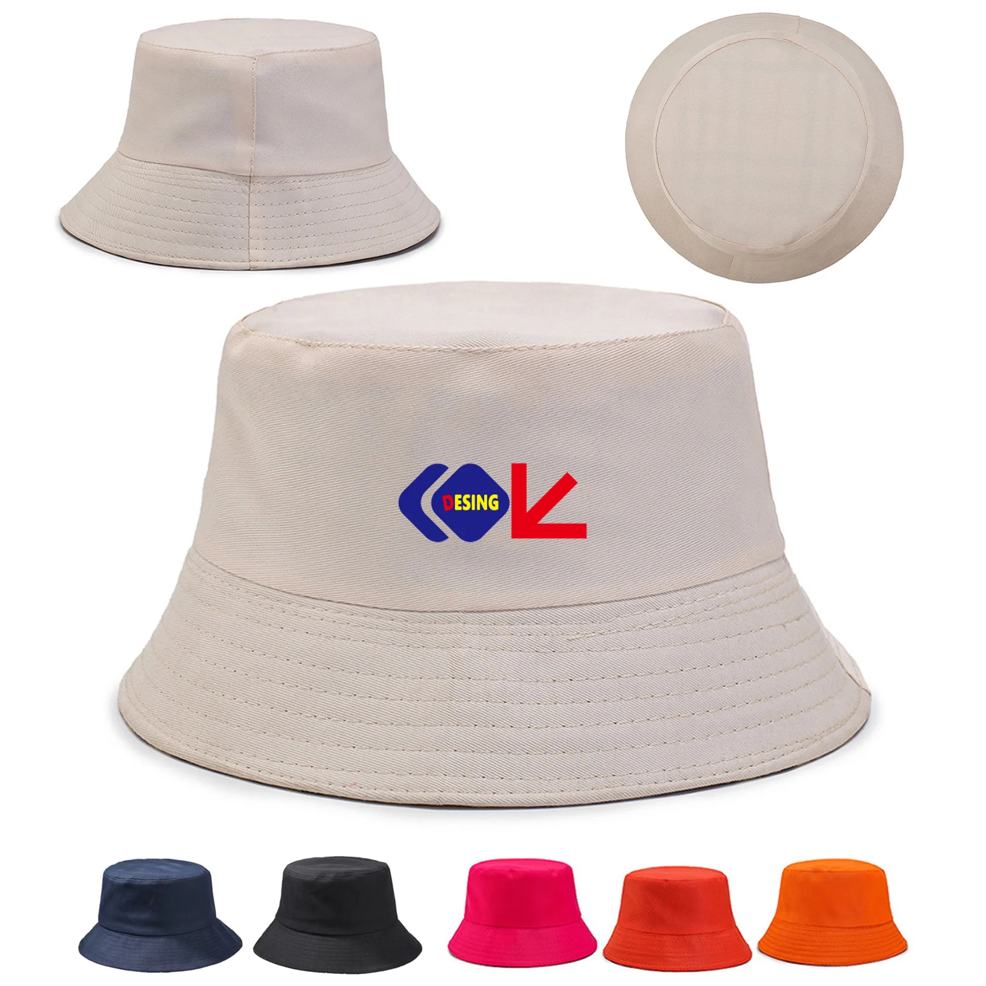 Embroidery 100% cotton Bucket Hat MOQ50PCS
