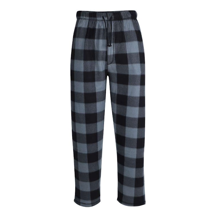 Men's Polar Fleece Pajama Pants - Size S-2XL Gray/Black 3