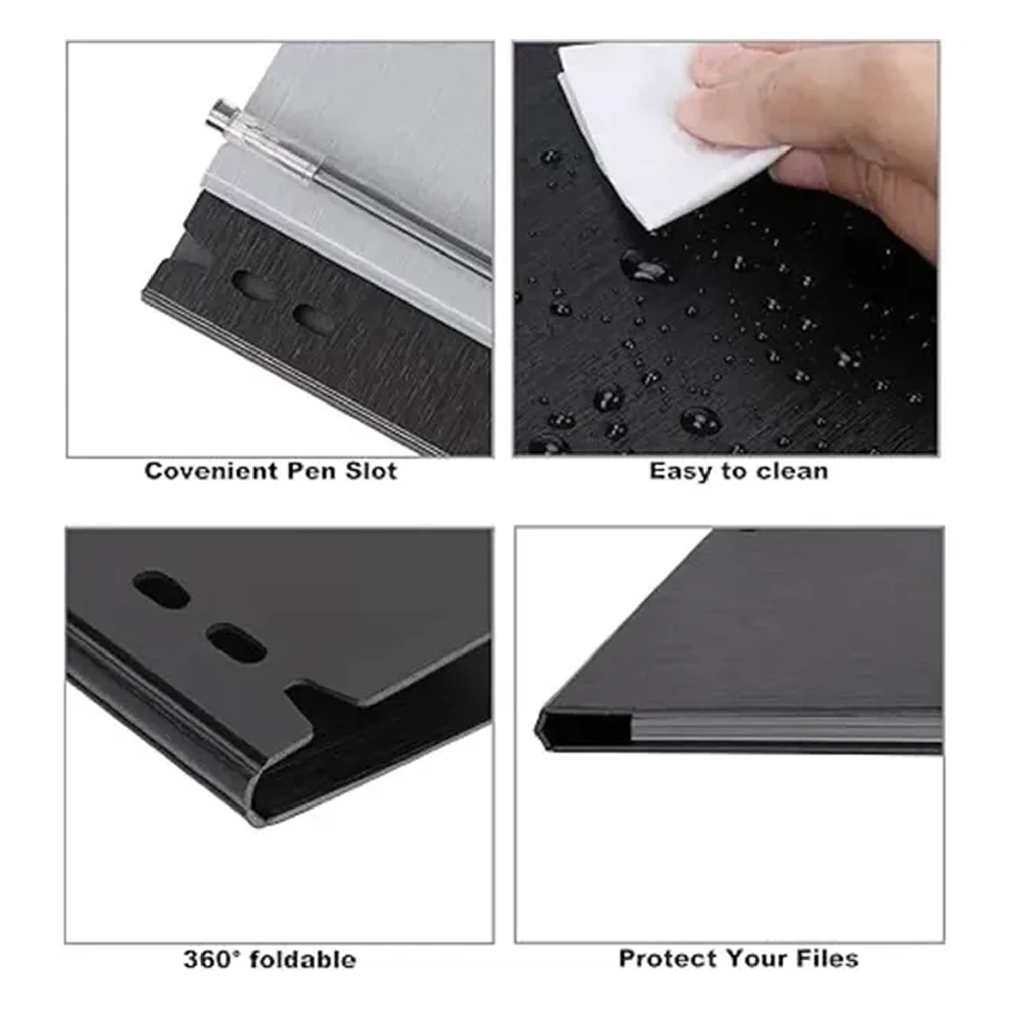 A4 Foldable Dual Clip PP Clipboard Folder Board 6