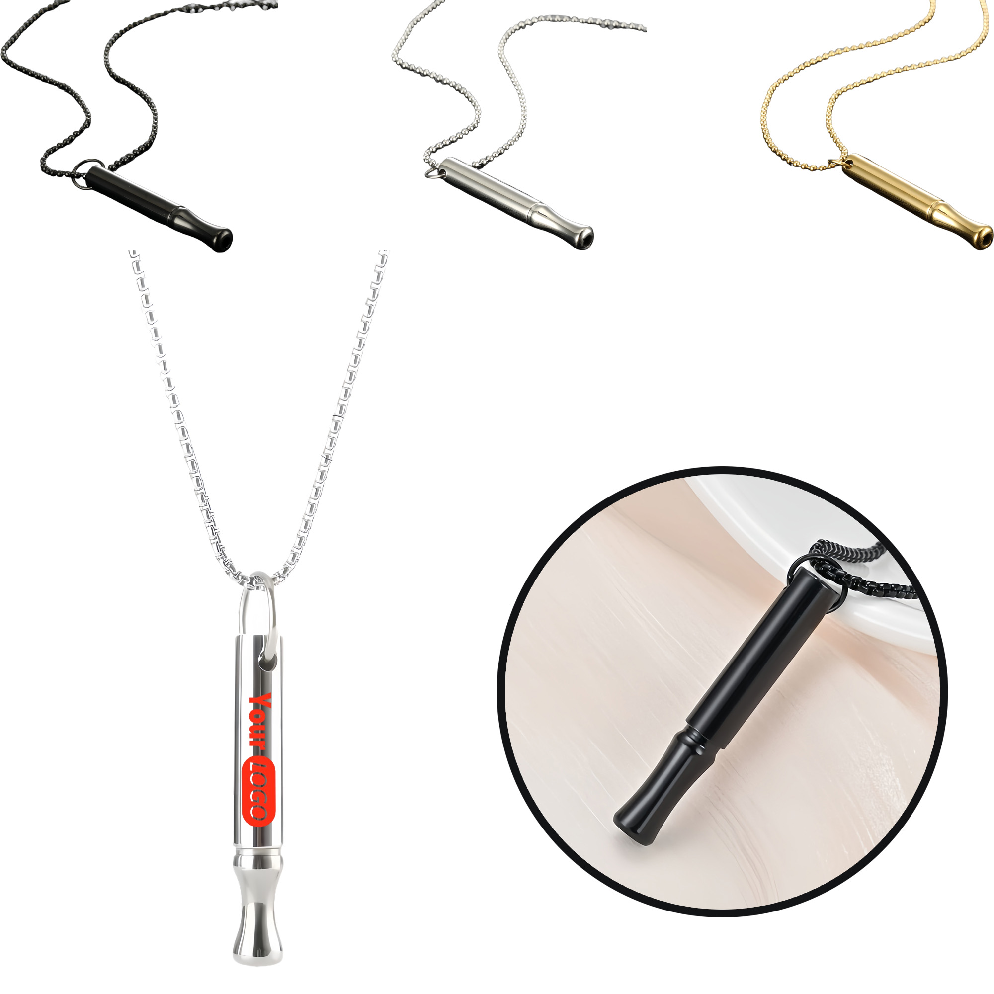 Support Stainless Steel Whistle Necklace 4