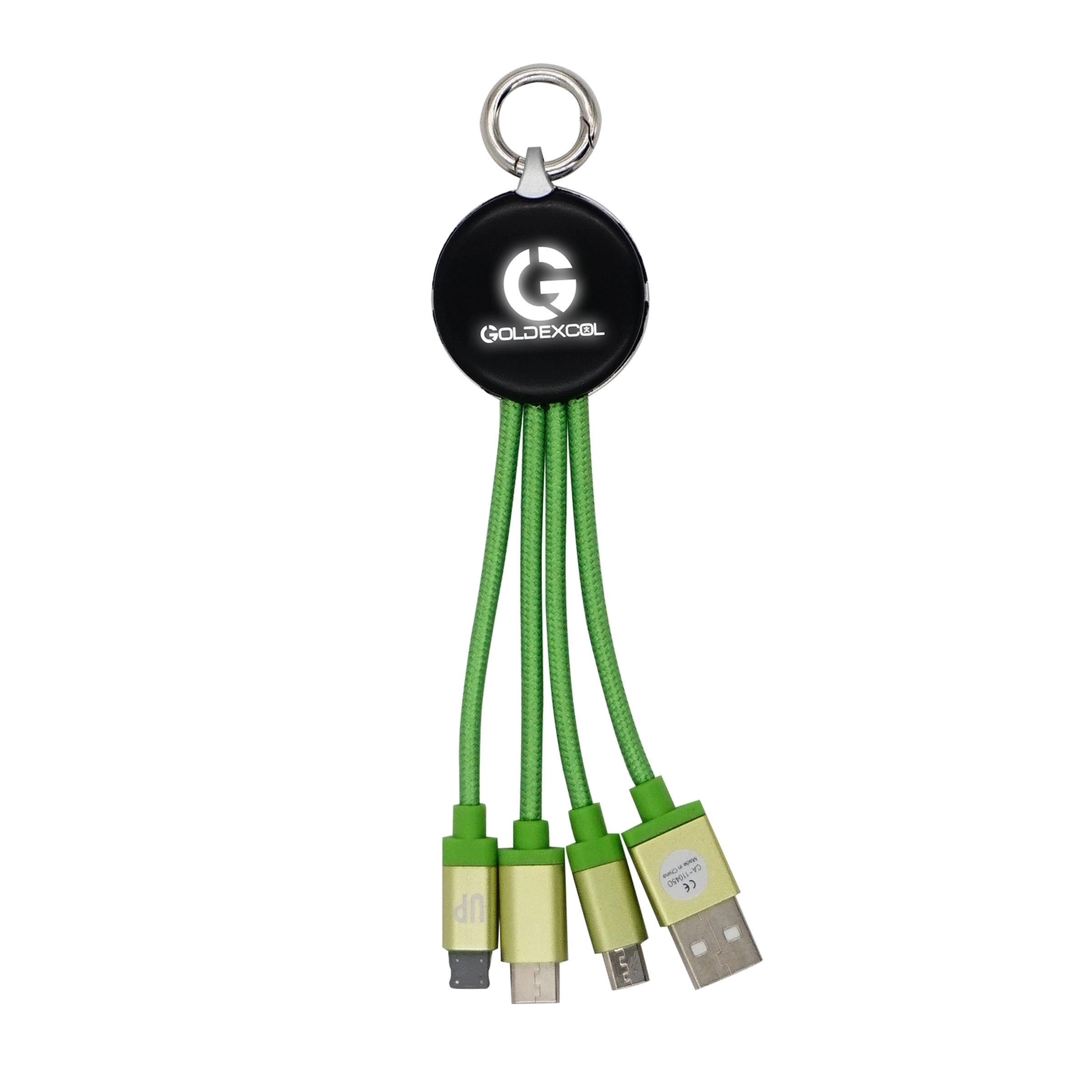 Metallic Logo Light Up Cable with Type C USB 5
