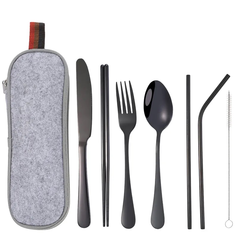 Reusable Stainless steel cutlery set with case 18
