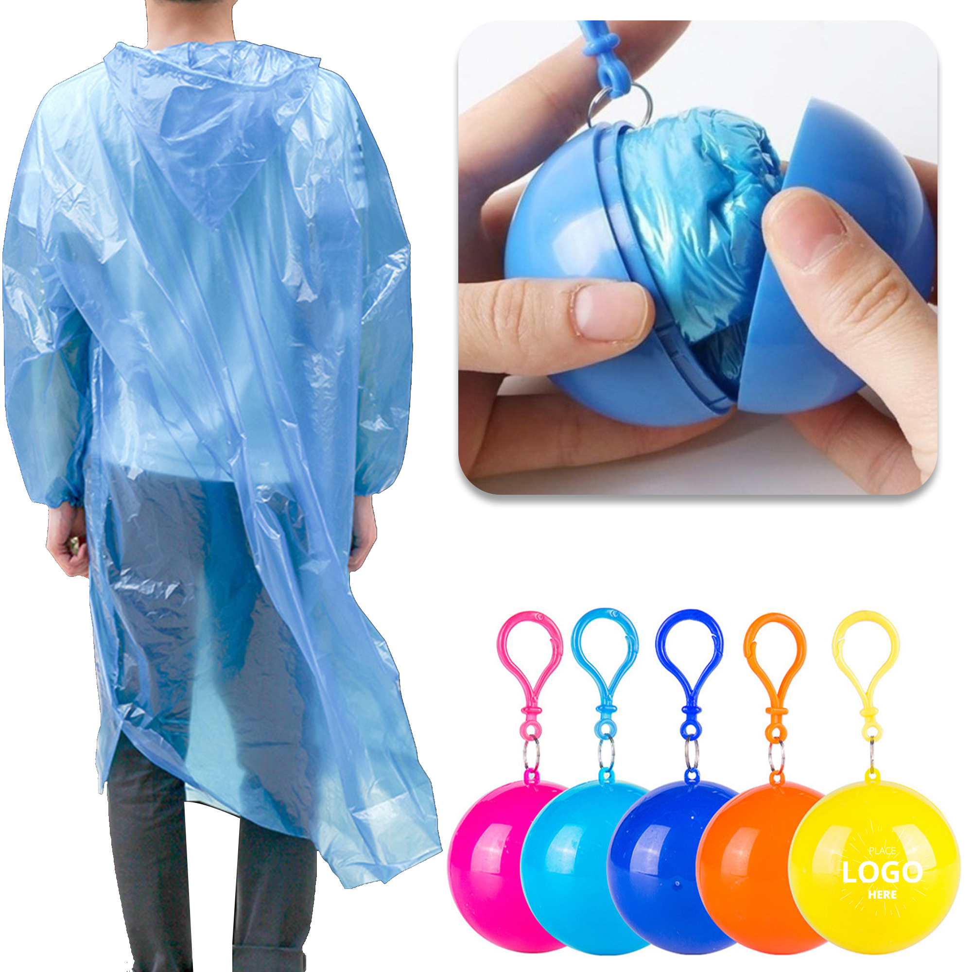 Portable Rain Poncho Rainwear Ball 3