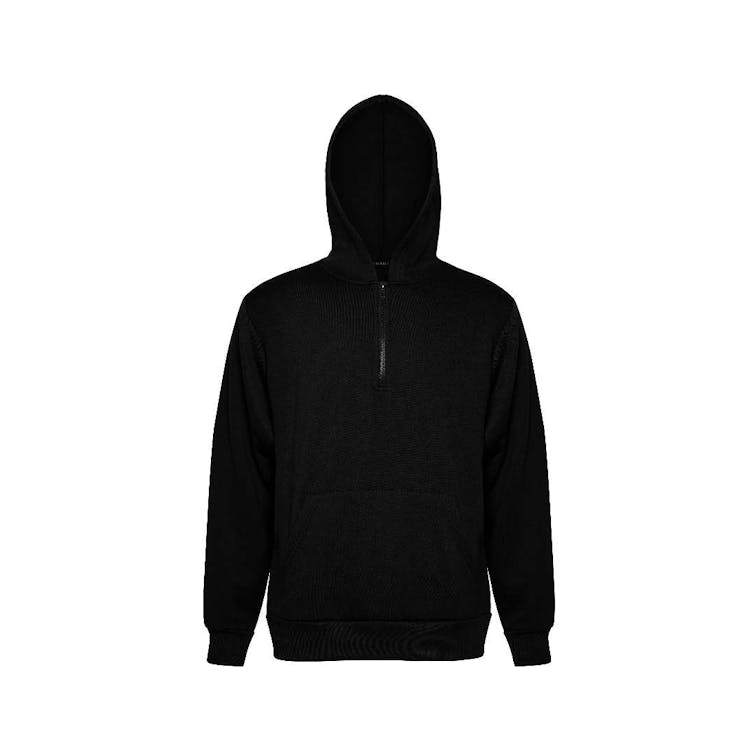 Men's Fleece Quarter Zip Pullovers - Size Large Black