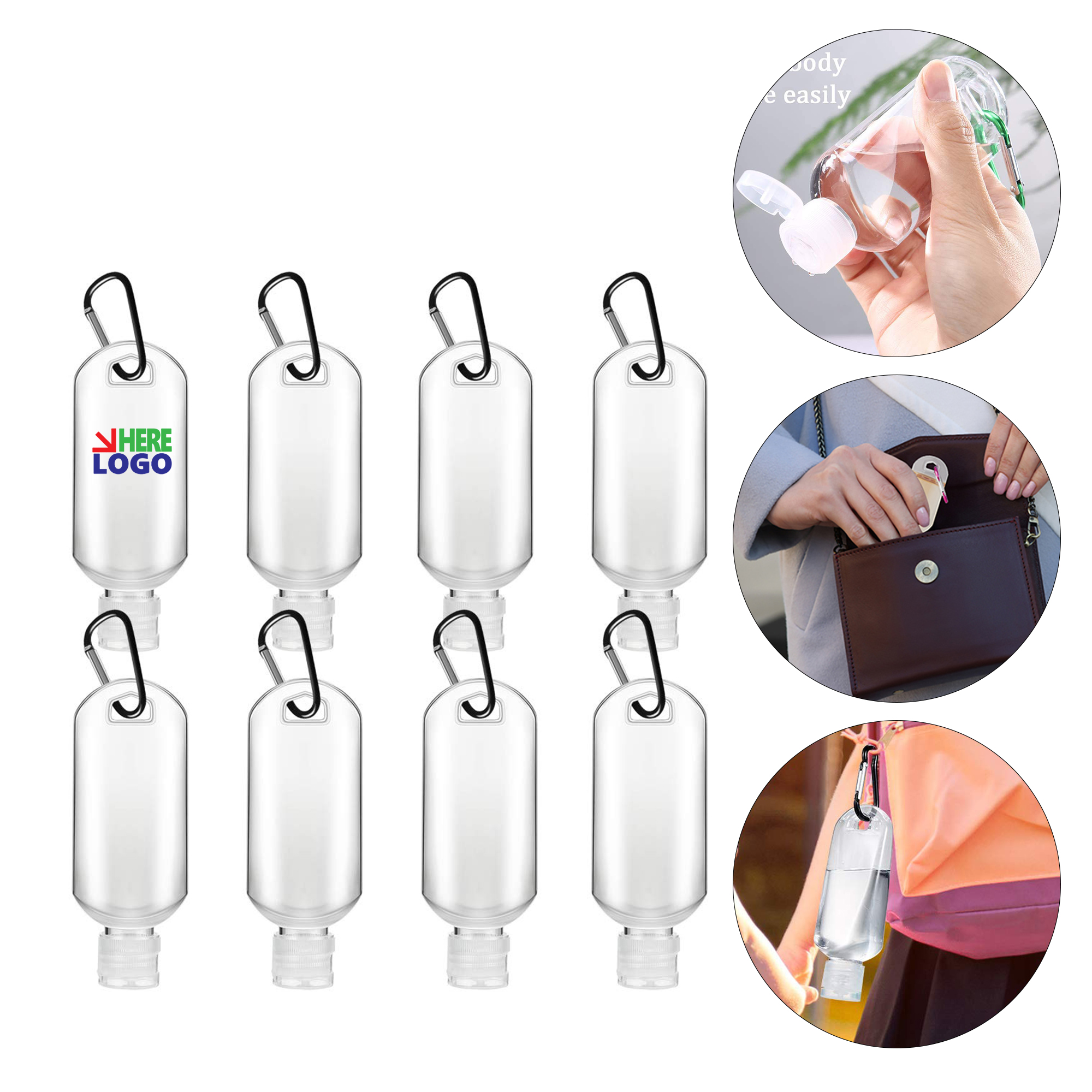 2oz Portable Wash Hand Washing Gel With Carabiner 3