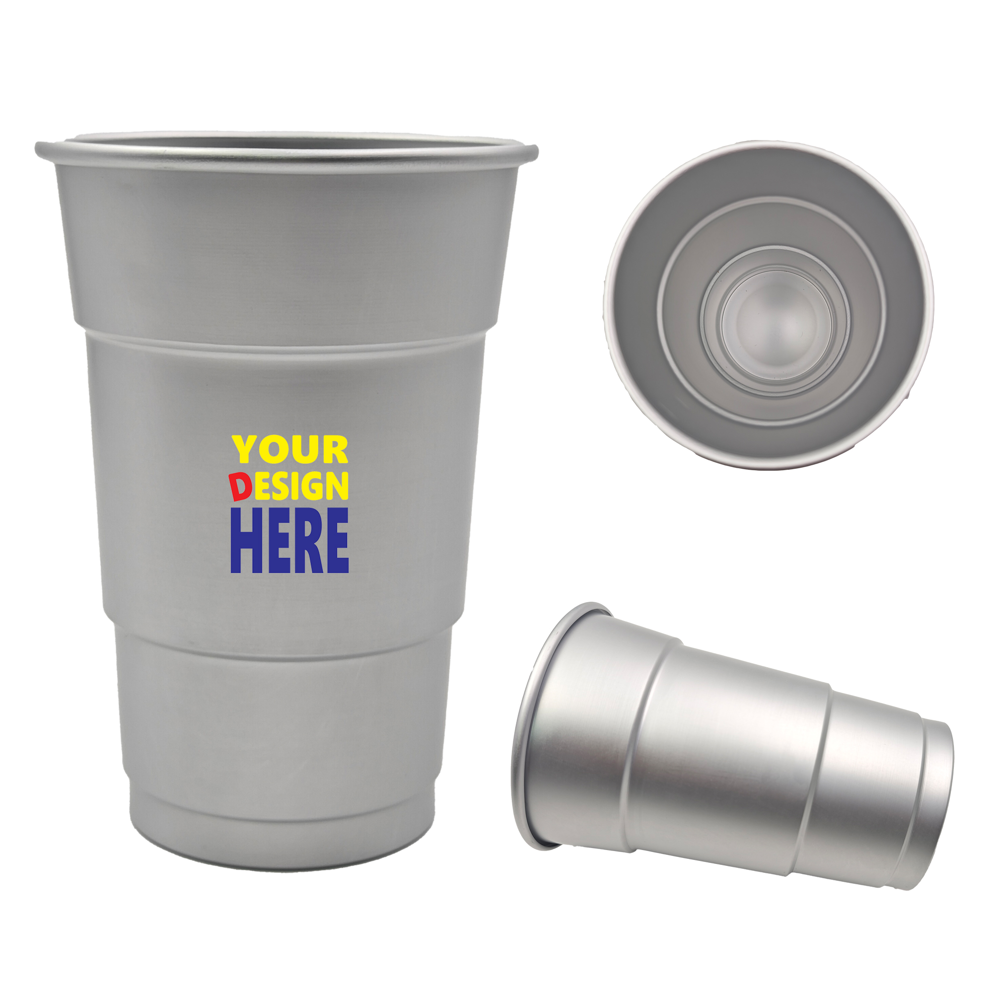 Recyclable 16oz Full Color Logo Aluminum Cup