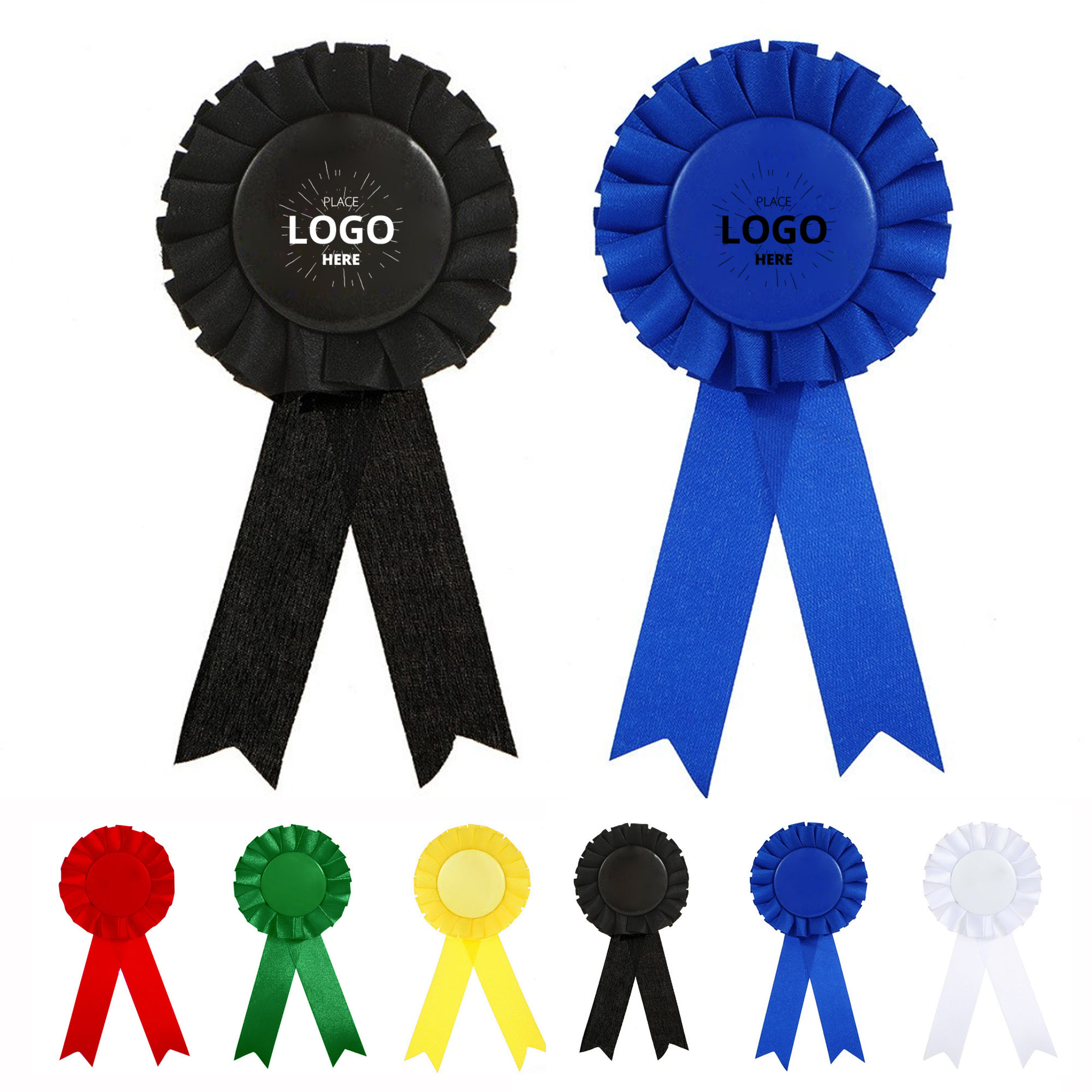 Custom Rosette Ribbon Pins for Awards and Events