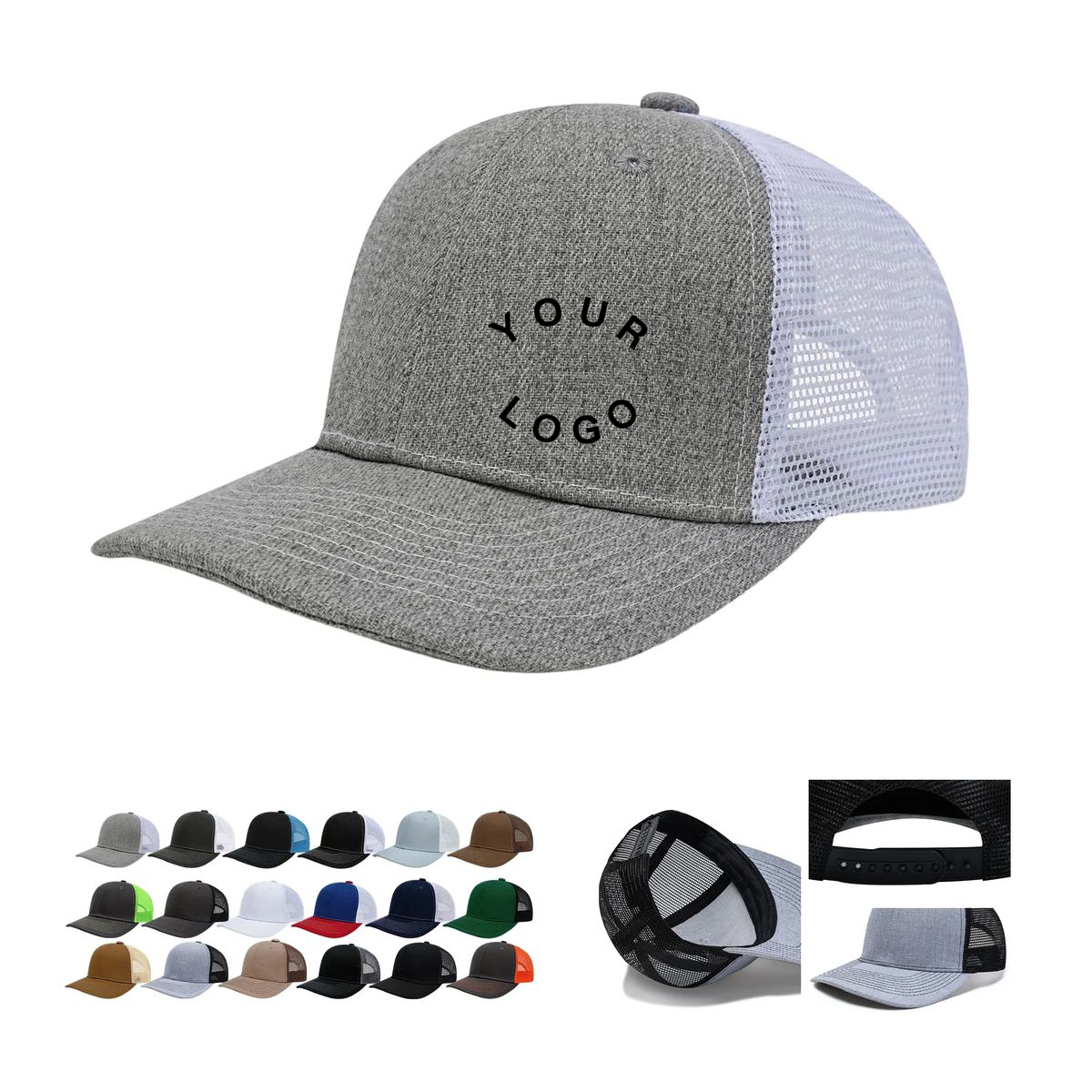 Casual Trucker Hat with Breathable Mesh Design