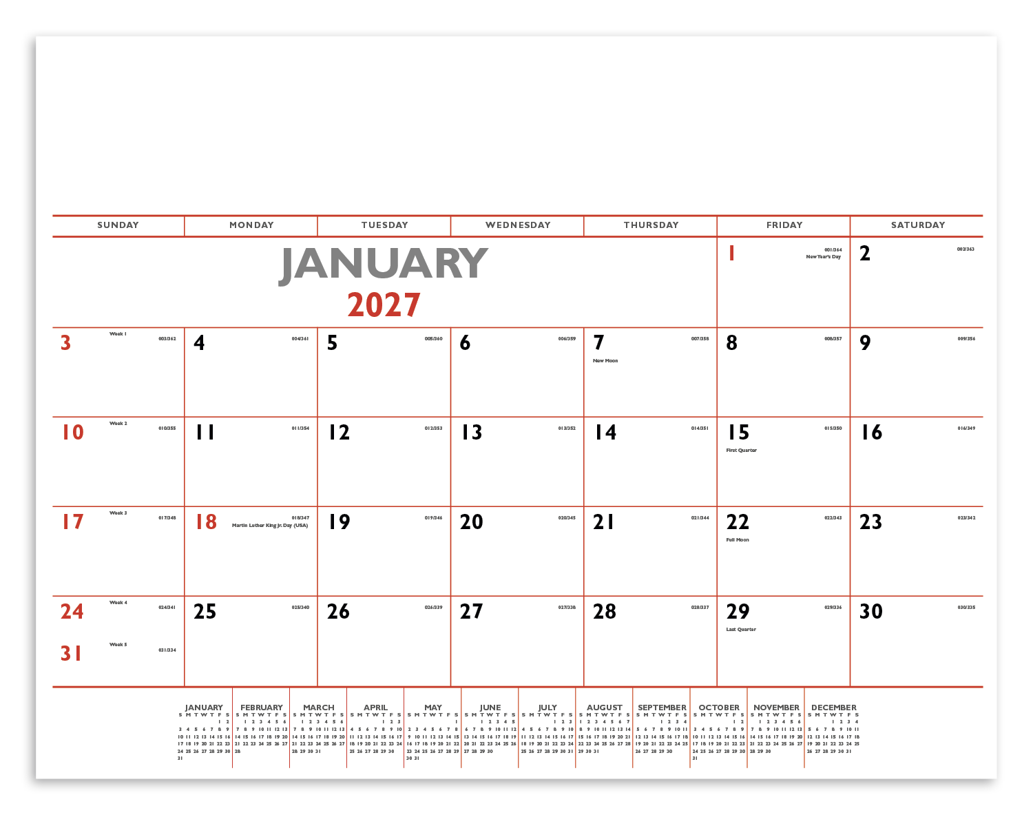 Triumph Calendars Red & Black Desk Pad