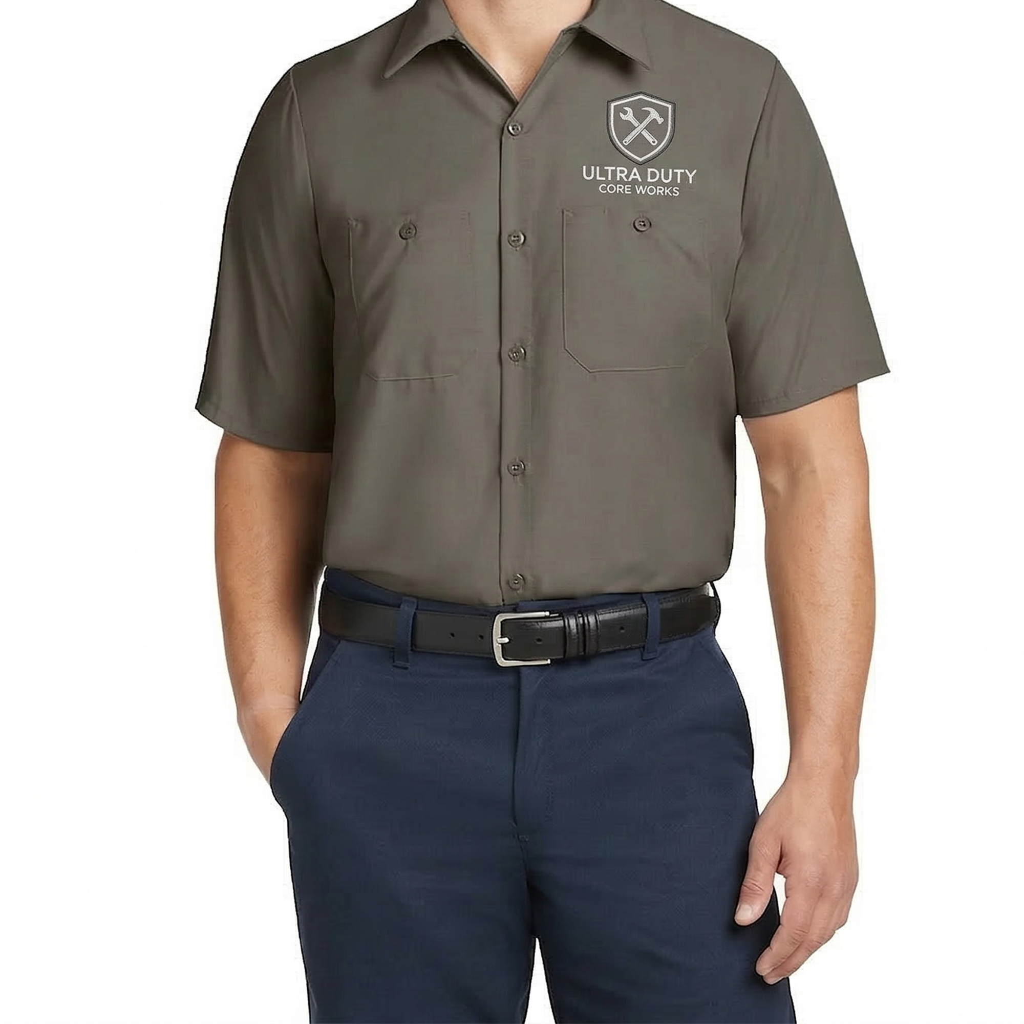 Custom Men's Short-Sleeve Industrial Work Shirt