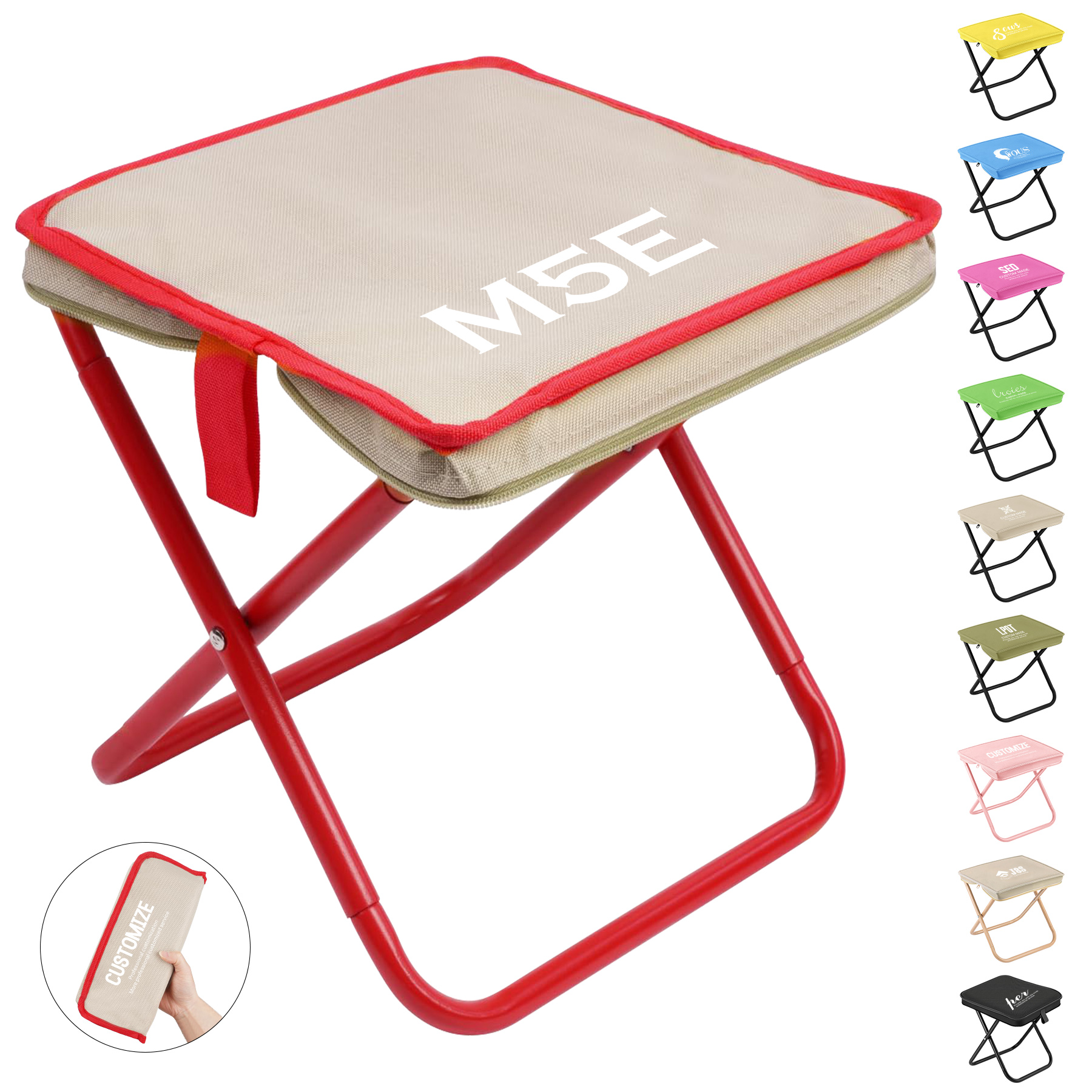 2-In-1 Portable 600D Oxford & Carbon Steel Handbag Stools (MOQ: 20PCS) 1