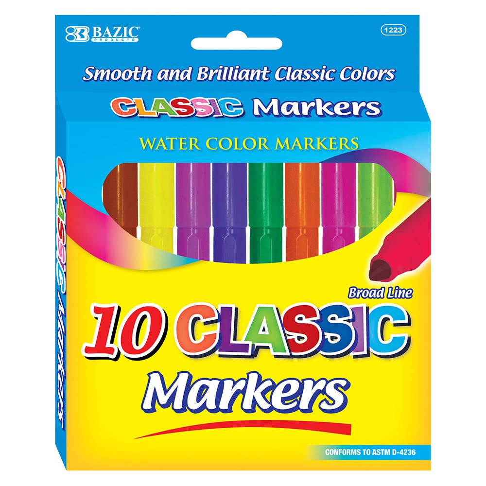 Washable Markers - Assorted Broad Tip 10 Pack 2