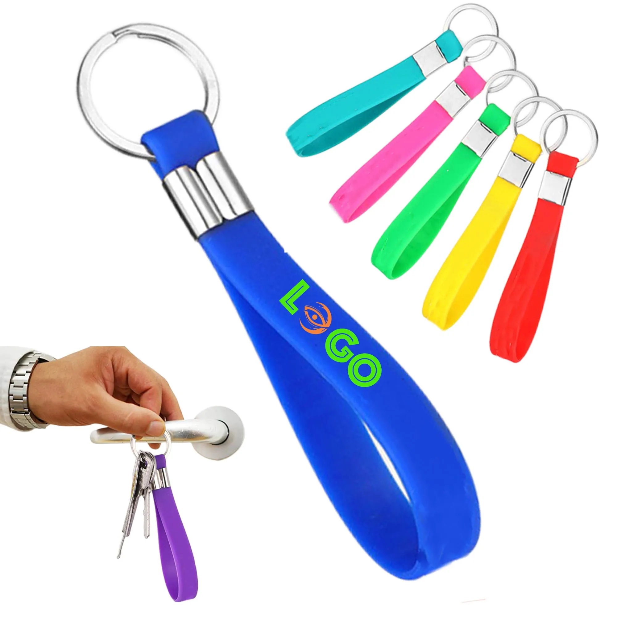 MOQ50 Silicone Key Chain Wih Loop