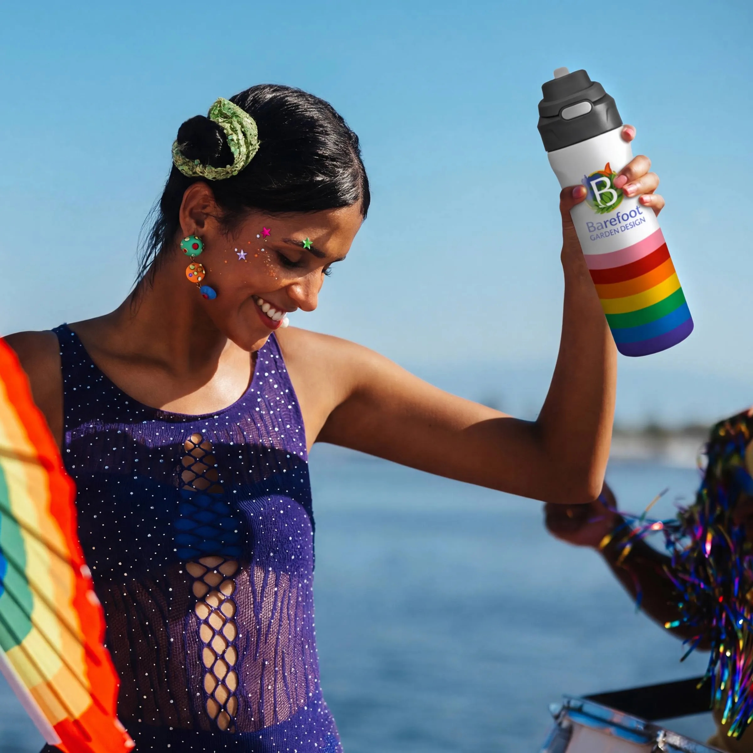 Pop Up 24 Oz. Recycled Rainbow Bottle, custom water bottle with logo imprint 3