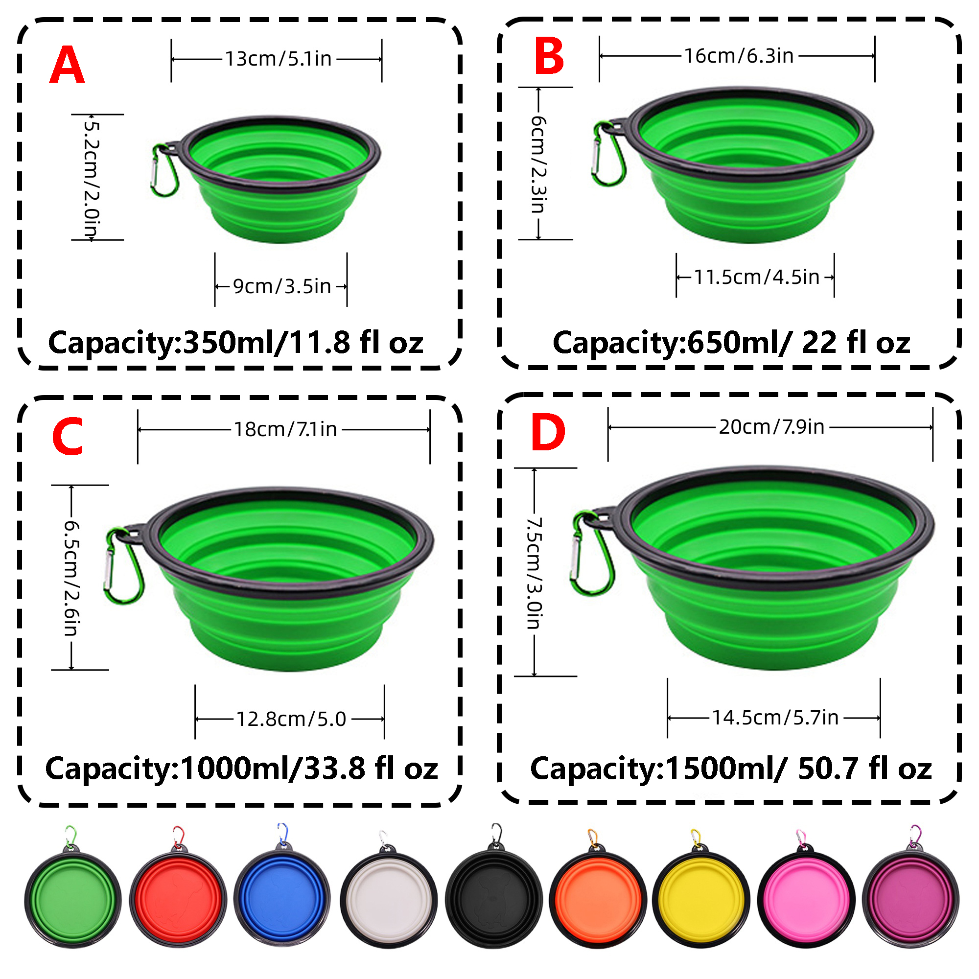 Portable Silicone Pet Bowl with Clip 9