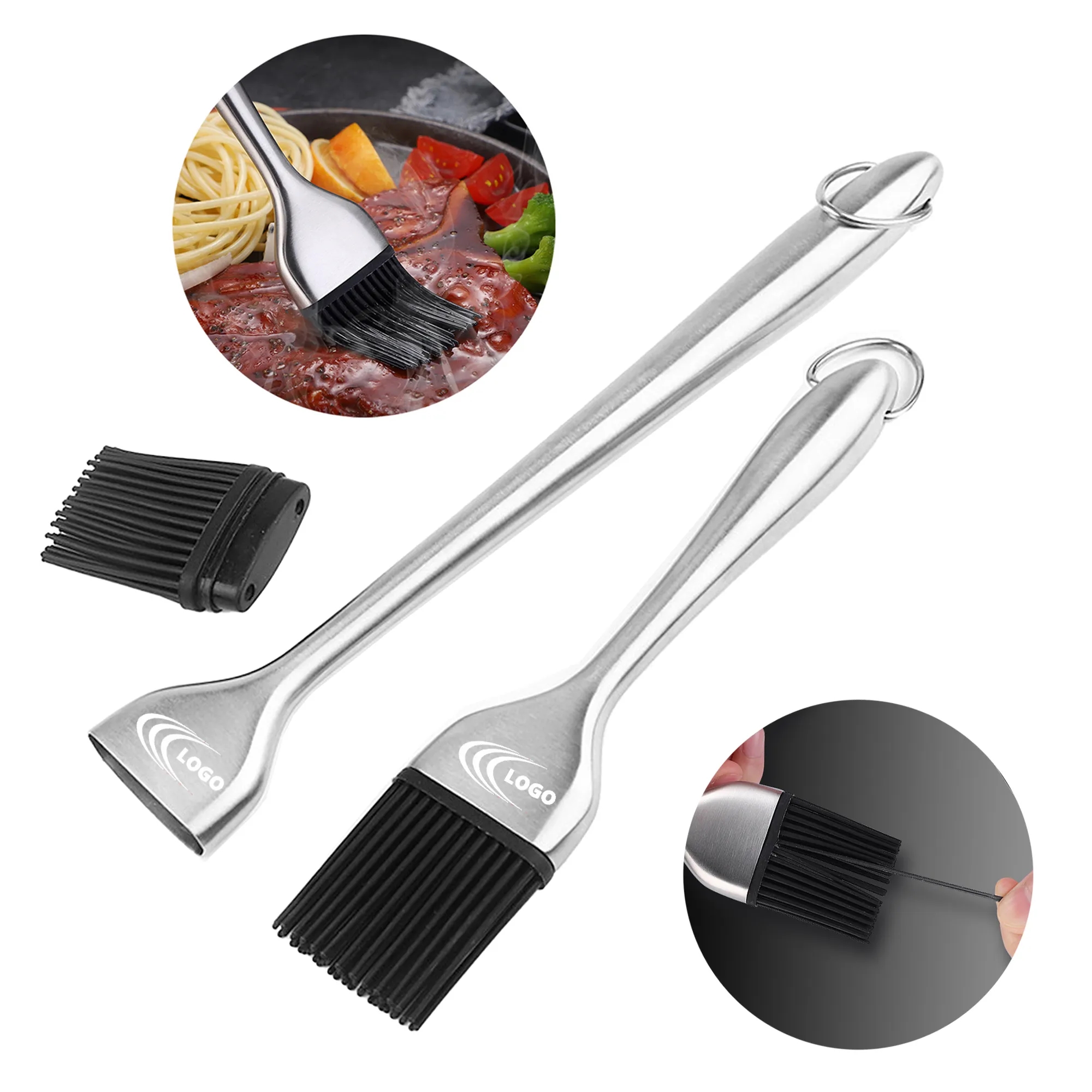 Stainless Steel BBQ Brush Silicone Heads MOQ 50pcs 5