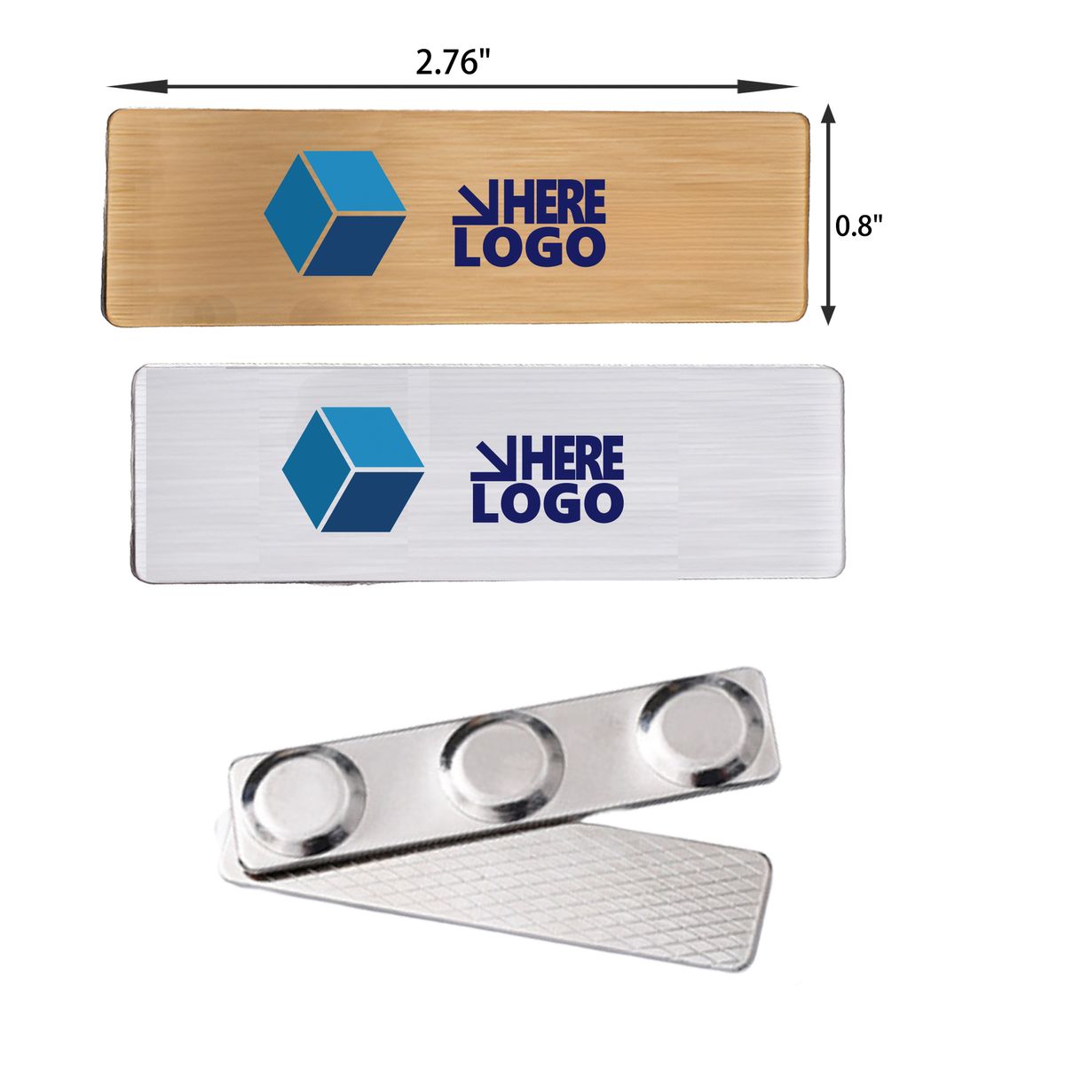 MOQ 20 PCS Stylish Stainless Steel Magnetic Name Tag