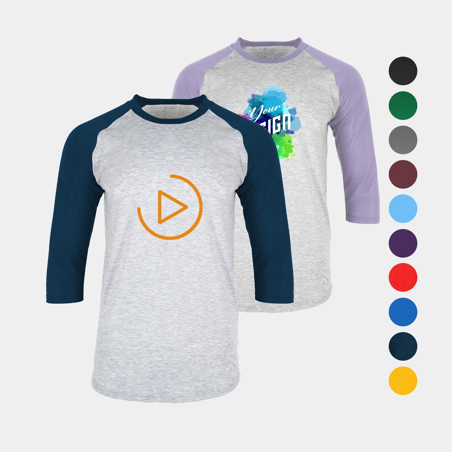 Varsity Men’s 3/4 Sleeve Raglan Baseball Tee