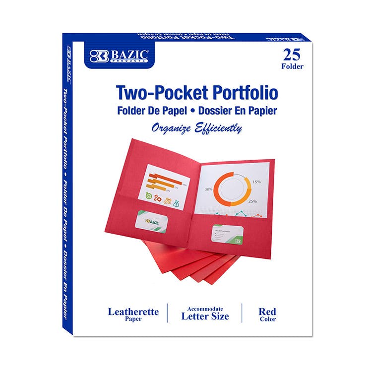2 Pocket Folders - Red 25 Pack 3