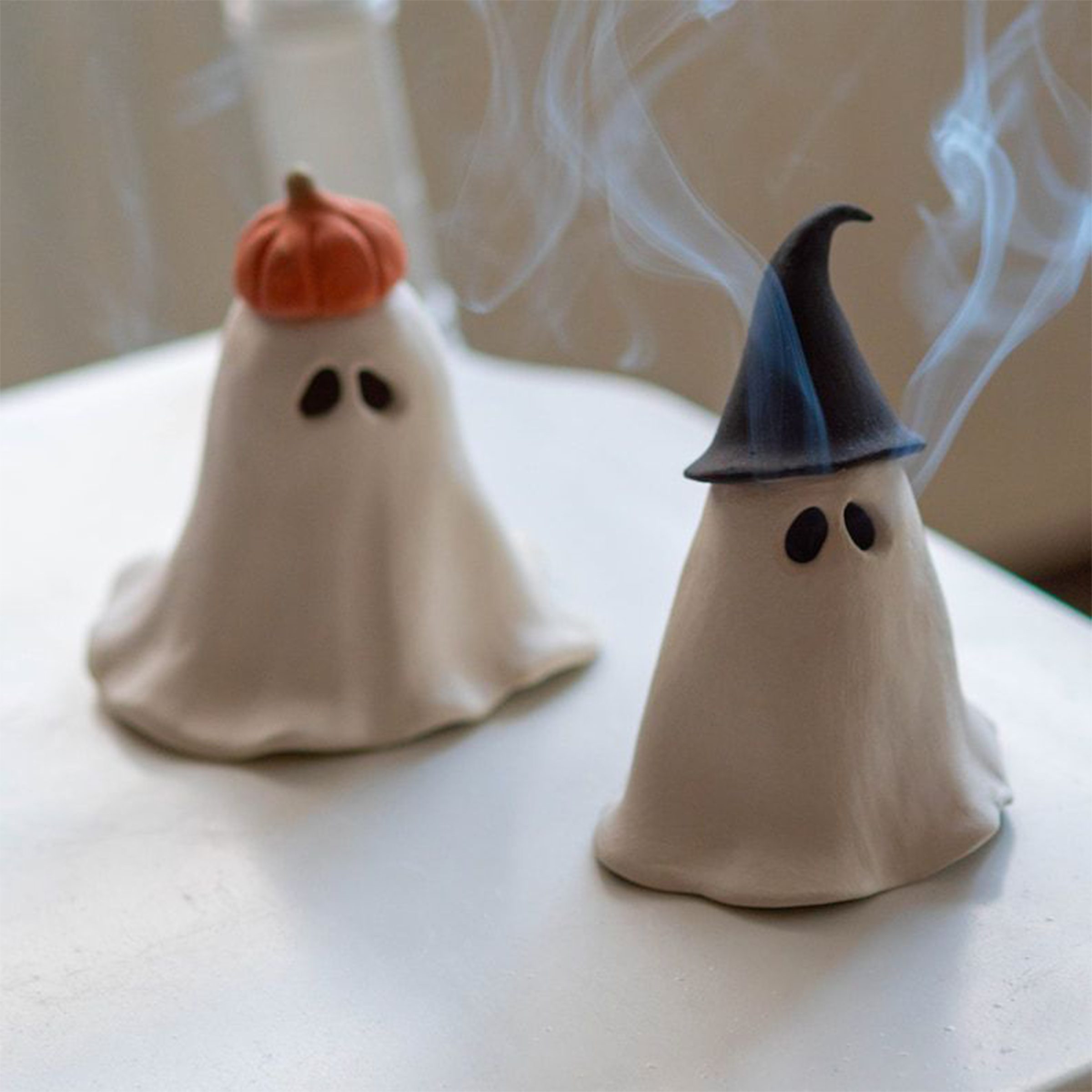 Resin Halloween Ghost Incense Burner ?C Frightfully Fun With Pumpkin And Witch Hat 8