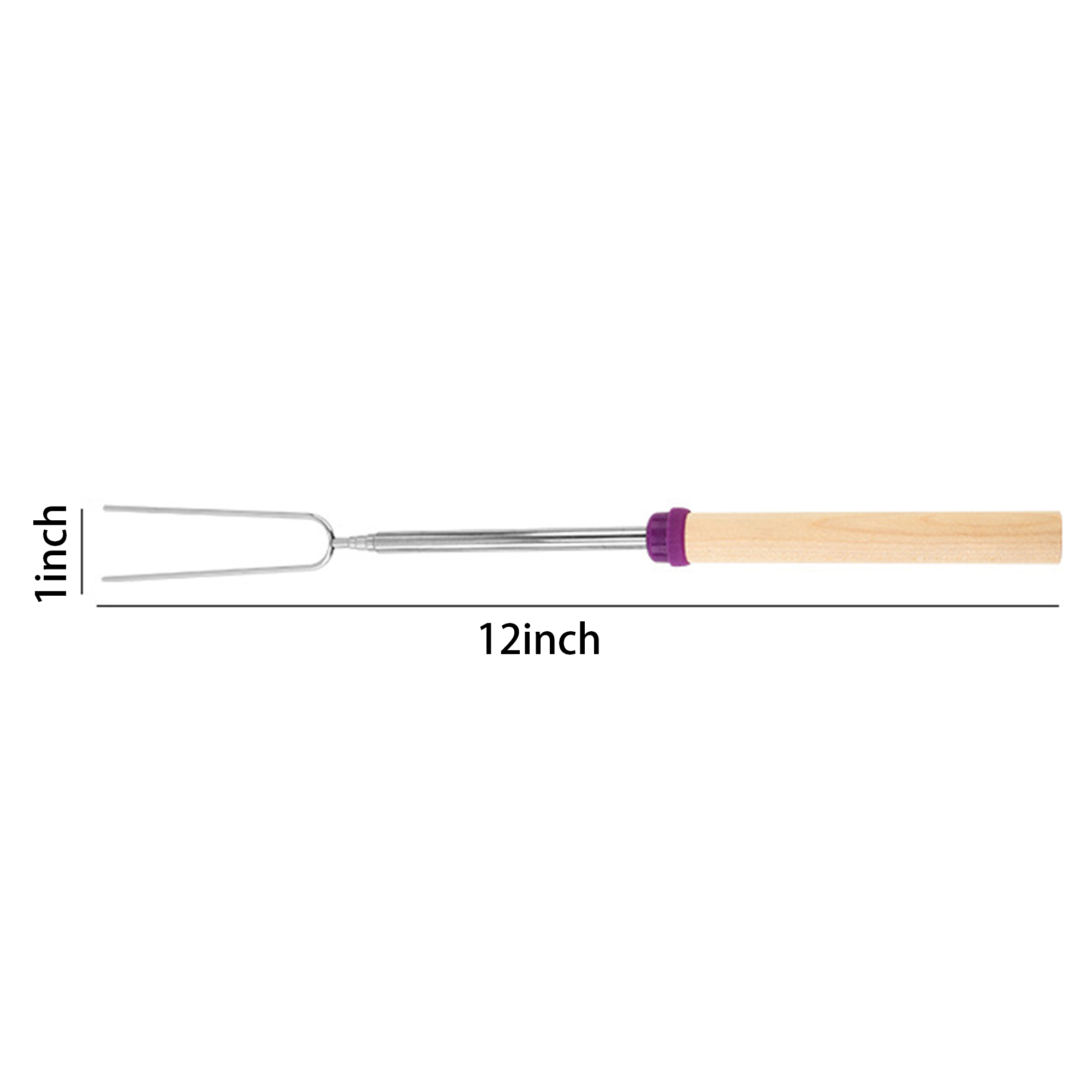 Telescopic Barbecue Skewer Fork With Wooden Handle 25