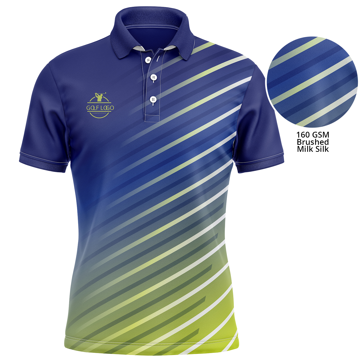 Unisex 160 GSM lightweight Brushed Milk Silk Sublimation Short Sleeve Polo shirt