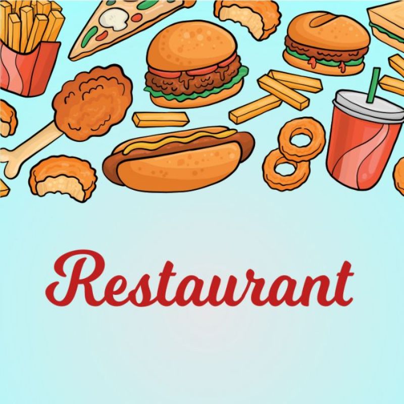 Restaurant Pre Printed Wall mural 36" x 24" - Design 2 - RSTD2-WM3624