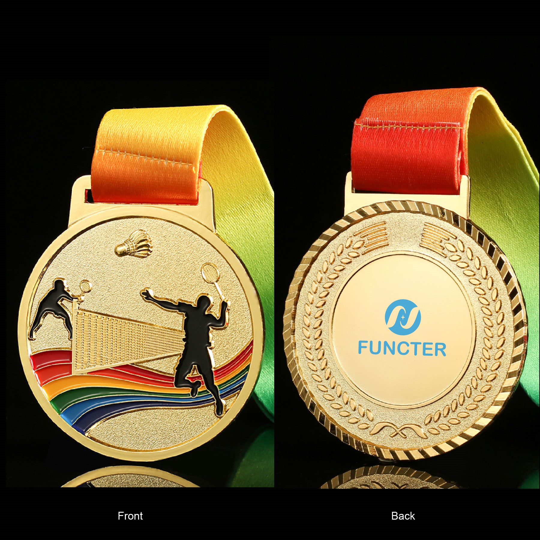 Badminton Winner Medal Champion Award Medals with Ribbon Lanyard