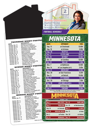 Magna-Card House Shape Magnet Football Schedules (3.5x9)