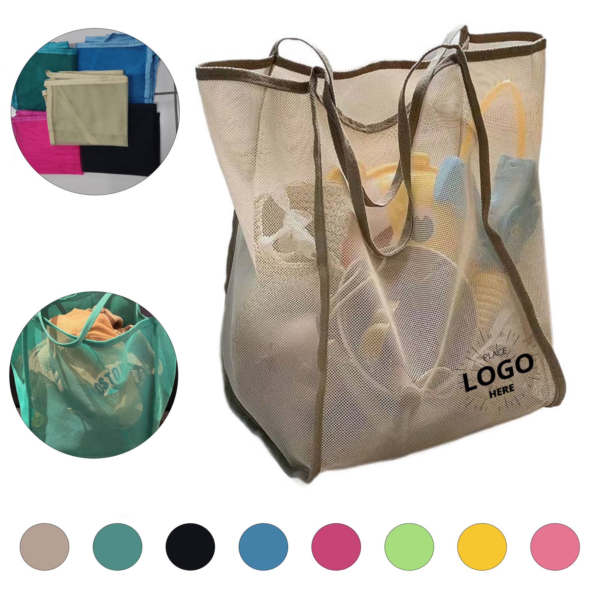 Breathable Mesh Beach Shoulder Tote 2