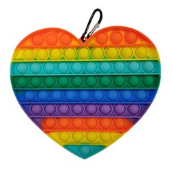 Heart Shape Rainbow Push Pop Bubble Fidget Toy