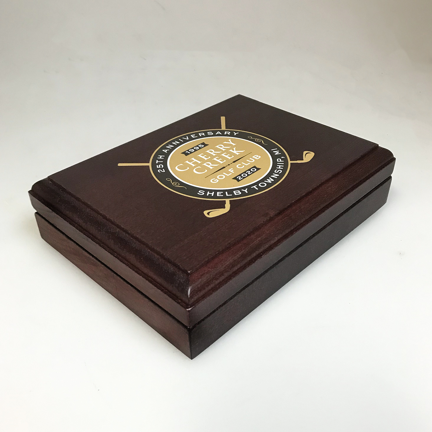 Wood Double Deck Playing Card Box with Cards, 6 x 4 1/2 x 1 1/2" 32