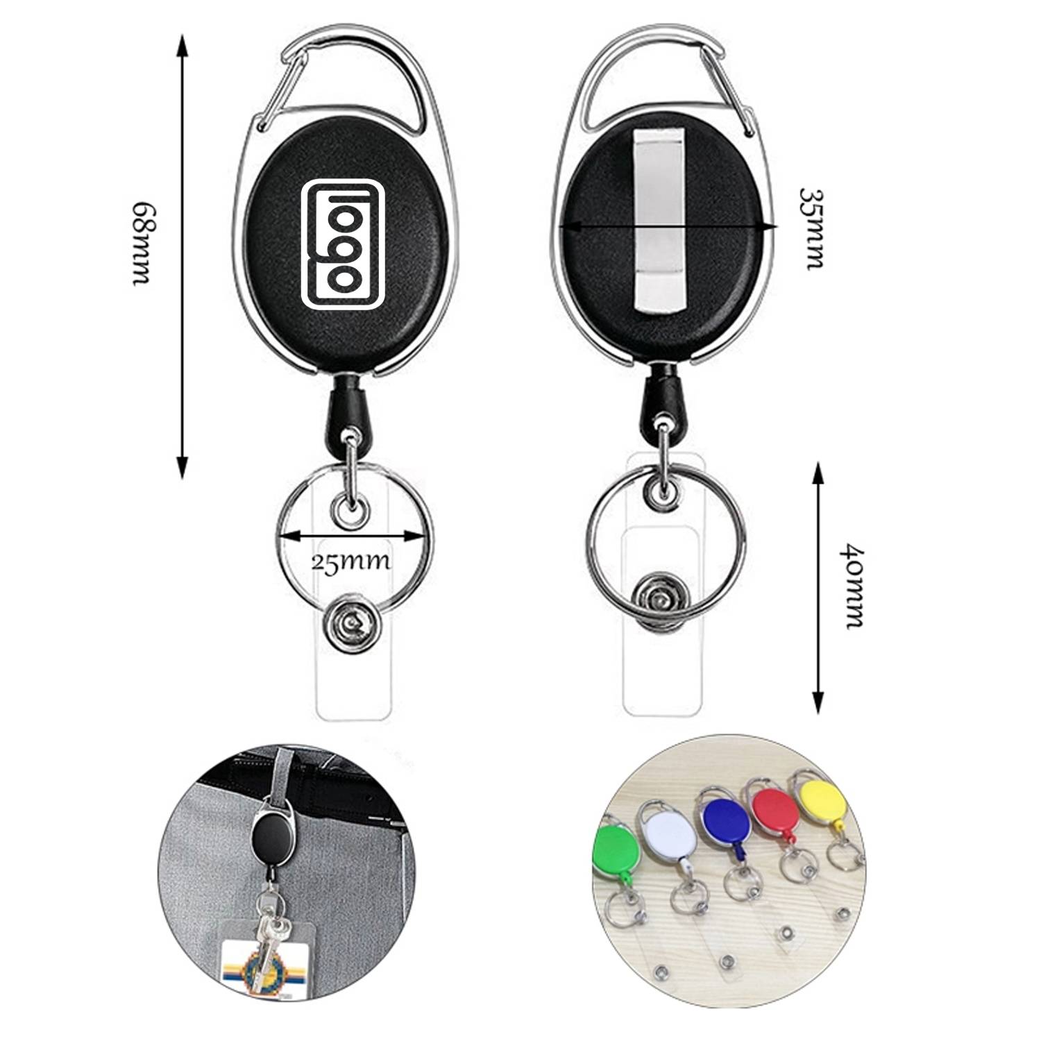 Retractable Badge Reel Key Chain