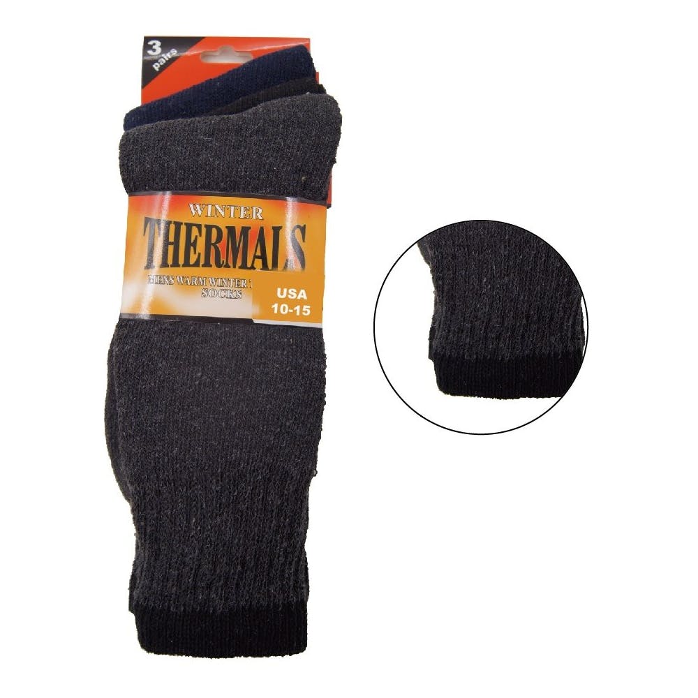 Men's Thermal Socks Assorted Size 10-15 3 Pack 3