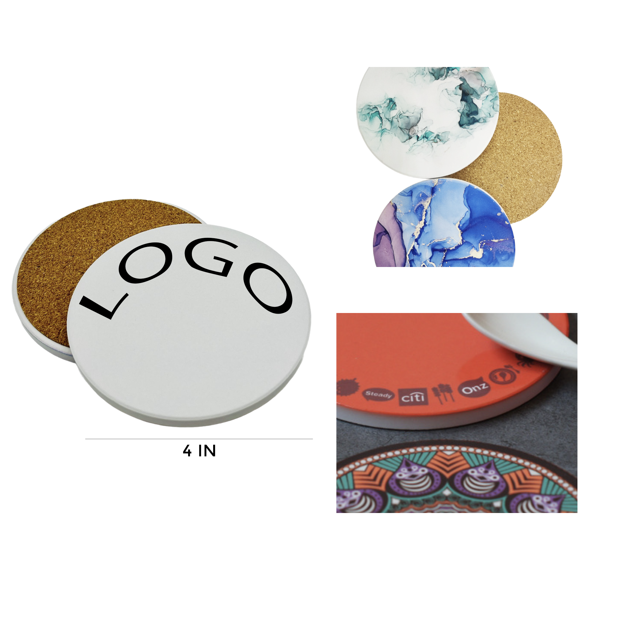 MOQ 1 PCS Heat - Resistant Ceramic Coaster