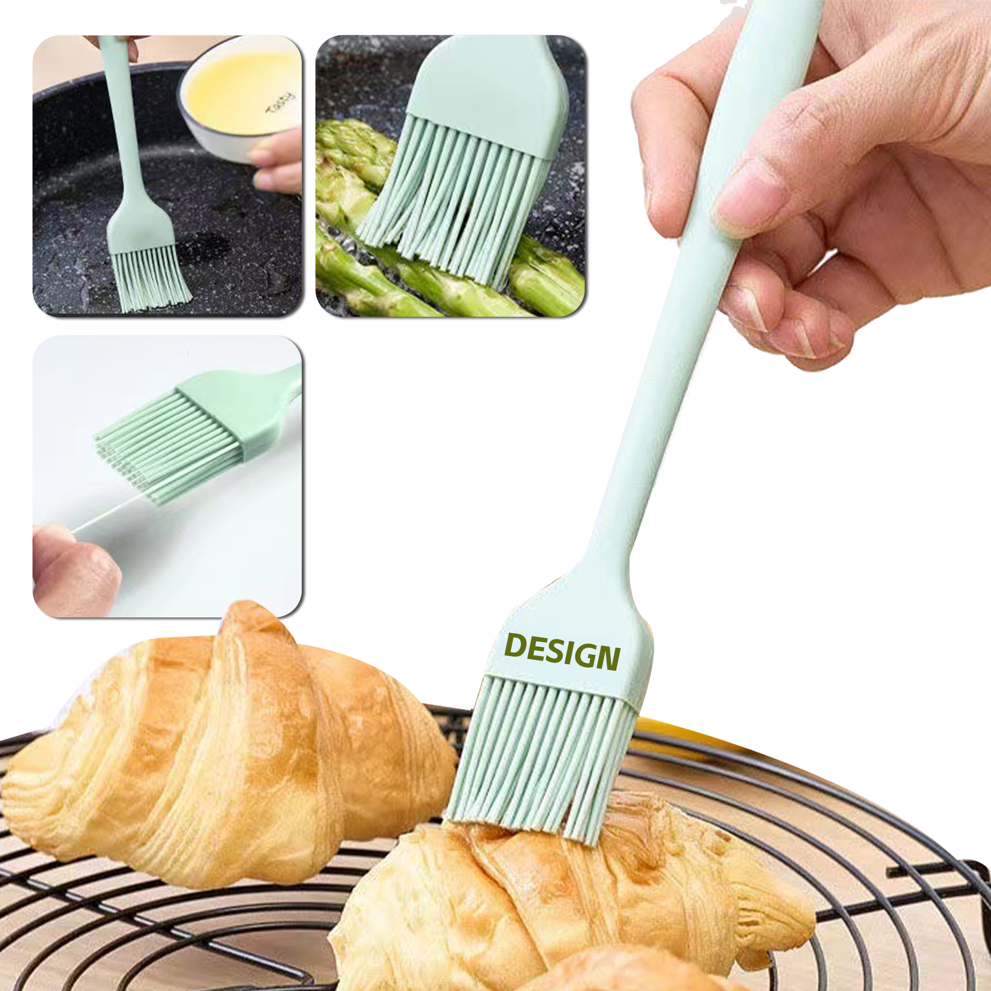 MOQ 50 Silicone Heatproof BBQ Brush 5
