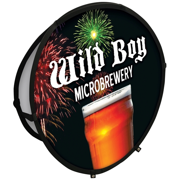 47. 25" Circle Pop-Up Banner Premium Display Polyester for bulk branded distribution