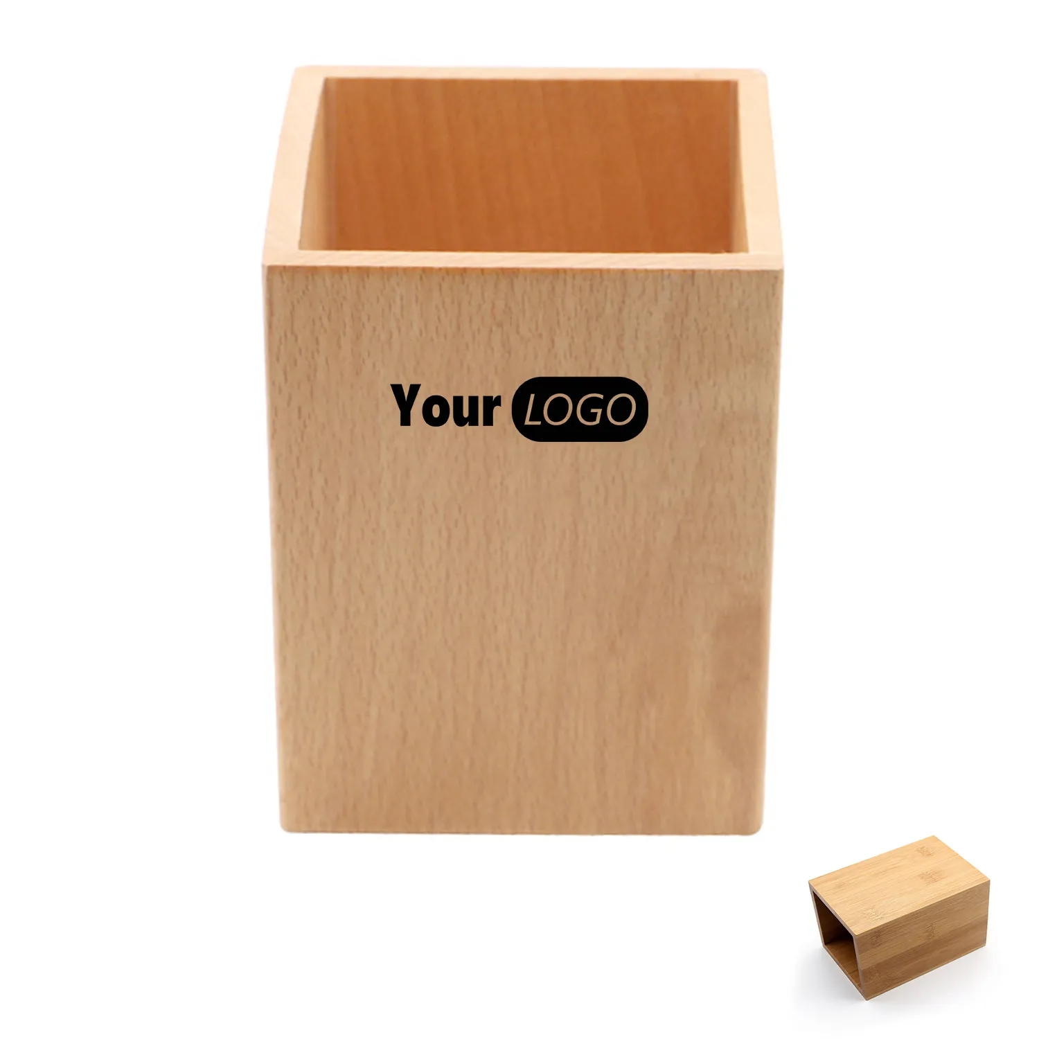 Bamboo Wood Desk Pen Pencil Holder 6