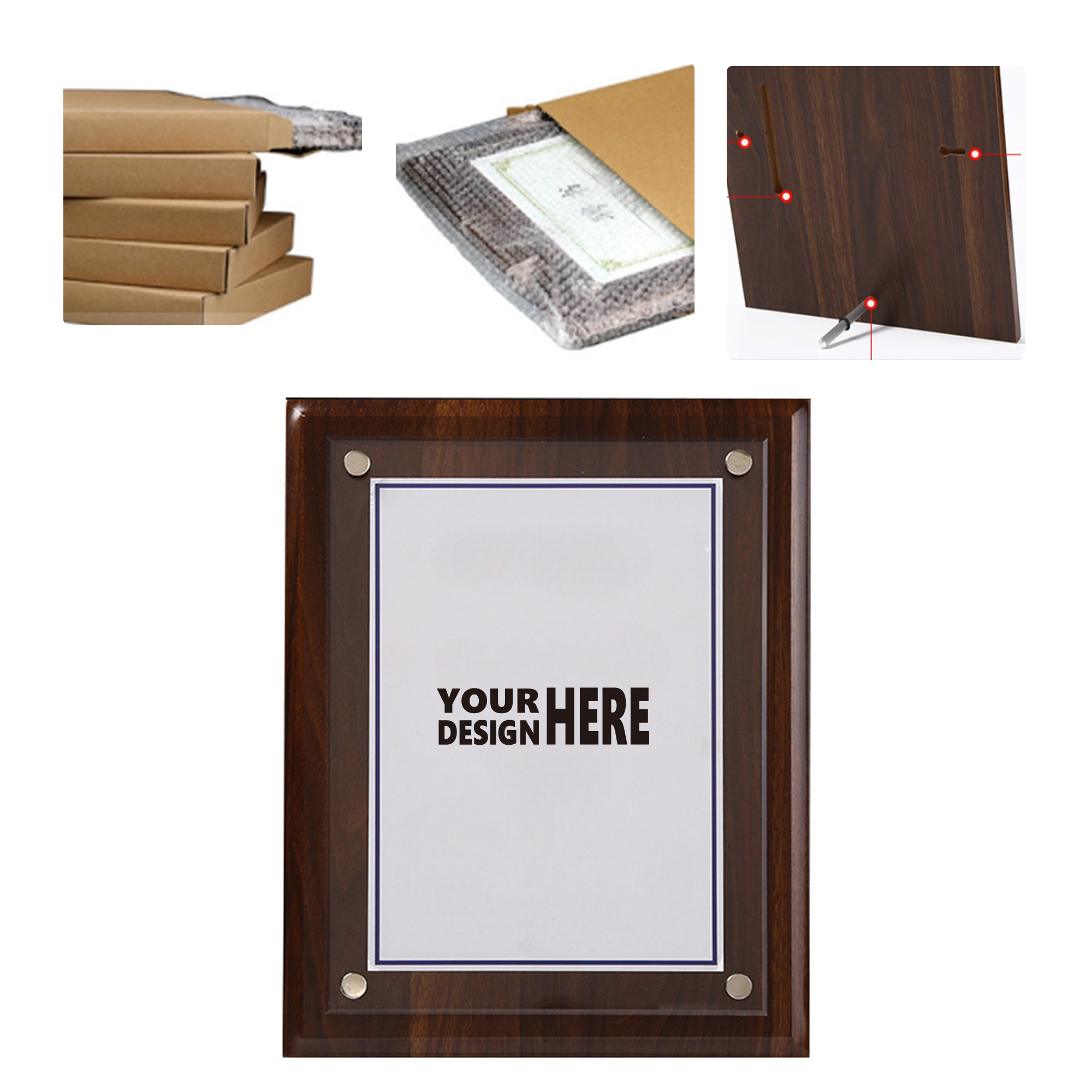 MOQ50 Personalized Wooden Acrylic Award Plaque