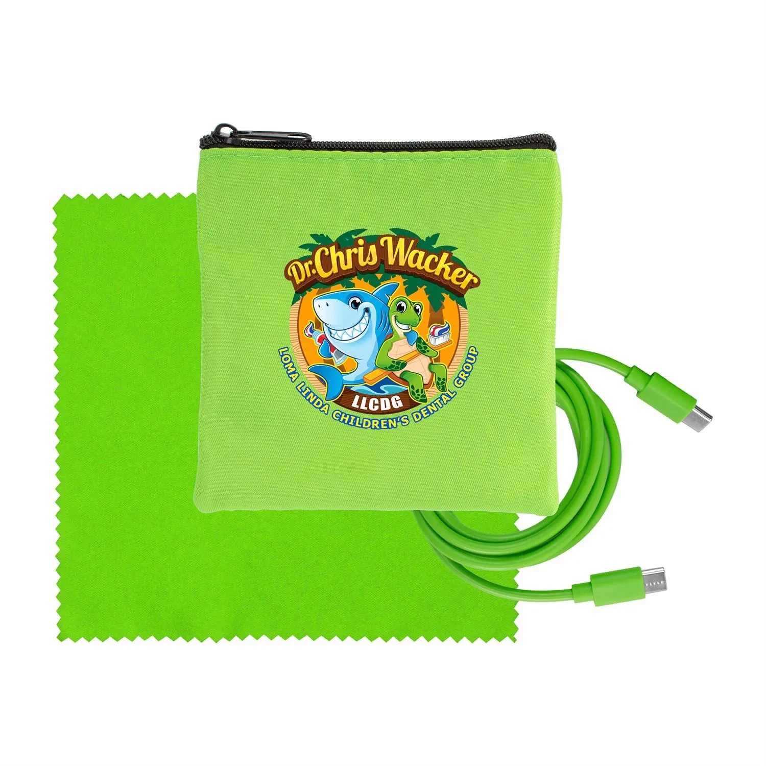 Colorful RPET C to C Cable & Cloth Set 3