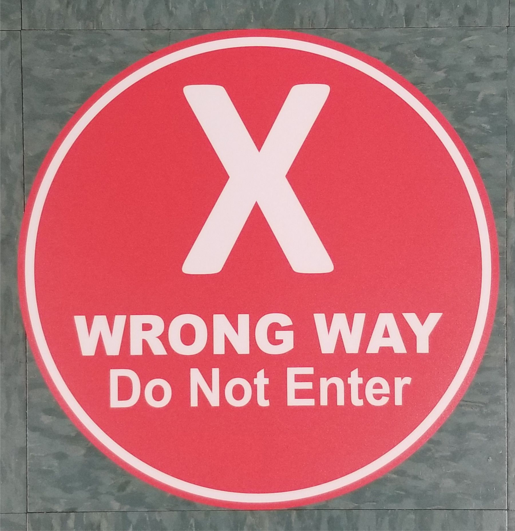12" - Wrong Way Floor Decal