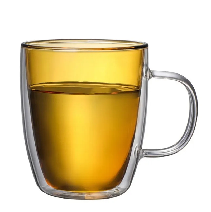 12 Oz Colored Double Walled Glass Coffee Mugs 9