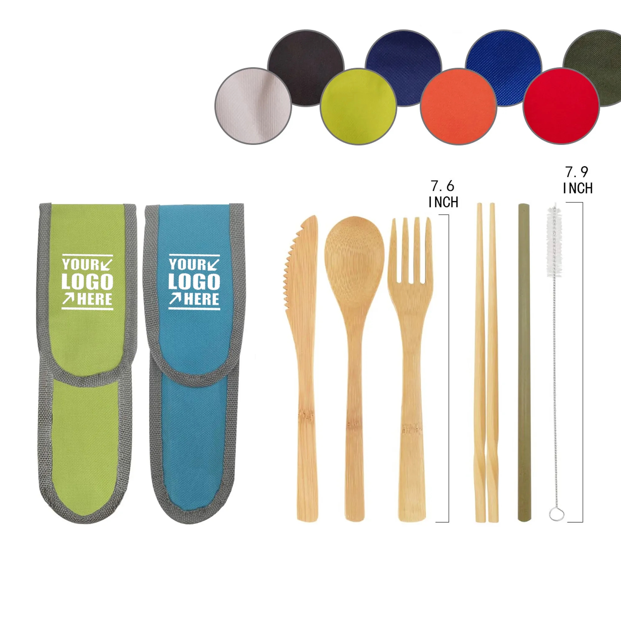6 in 1 Bamboo Travel Utensil Set 4