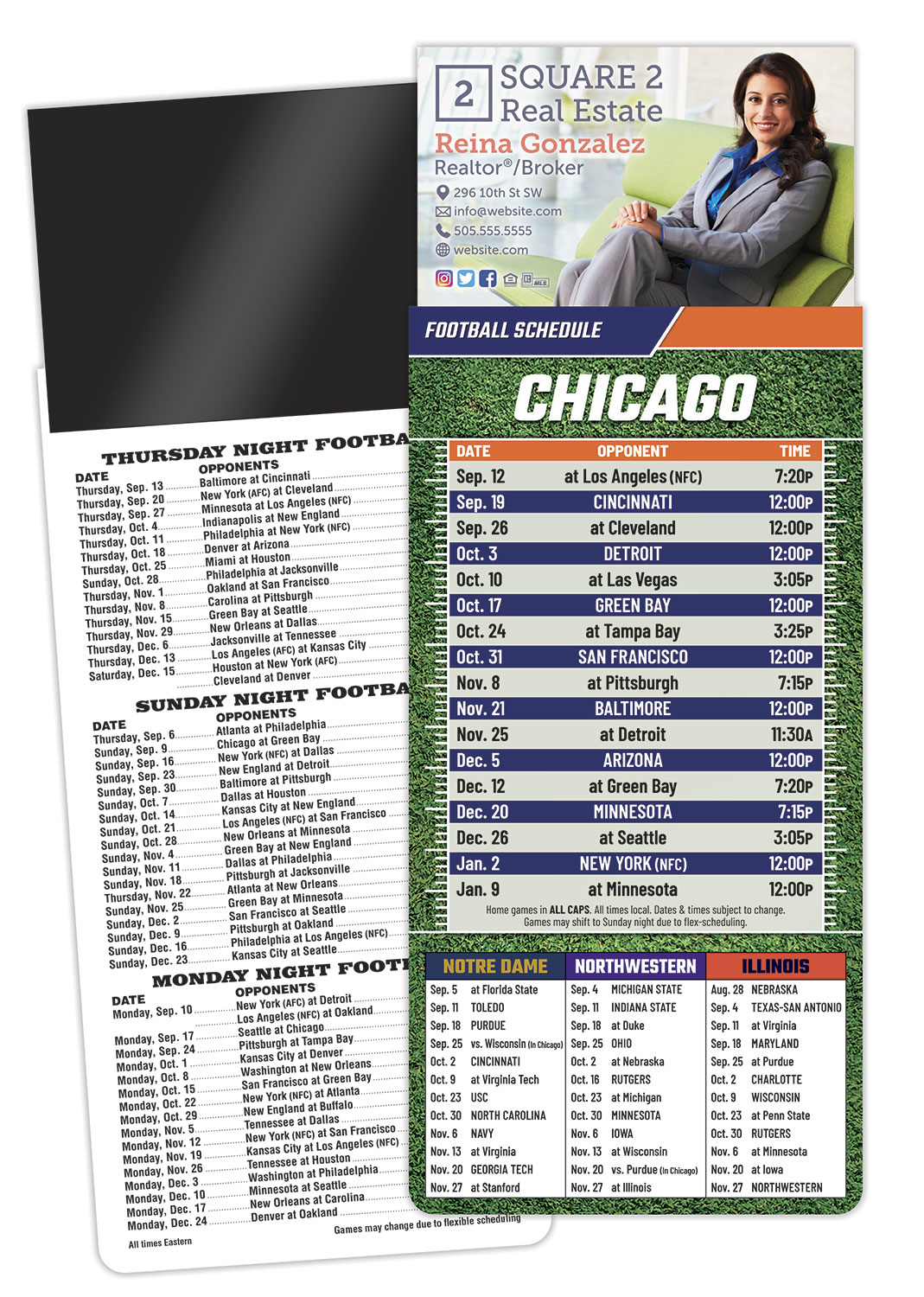 Magna-Card Business Card Magnet Football Schedules (3.5x9)