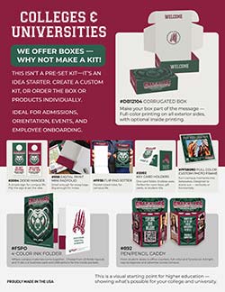 College and university flyer for custom branded kits