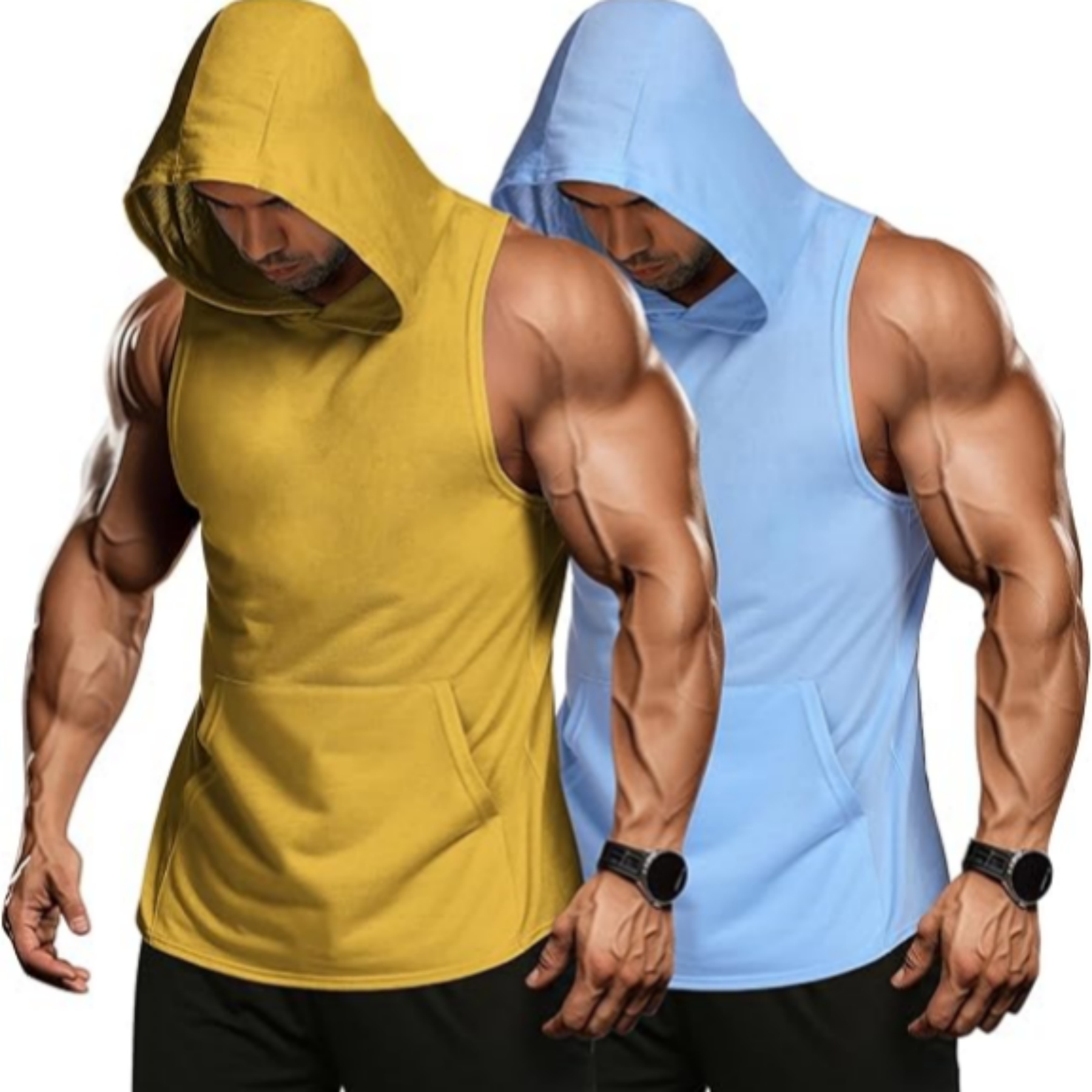 Workout Hoodie Muscle Fitting Sleeveless Shirt 10