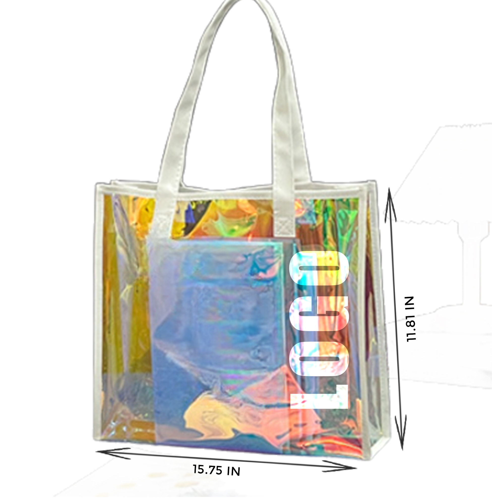 MOQ 50 PCS Transparent PVC Tote Bag 3